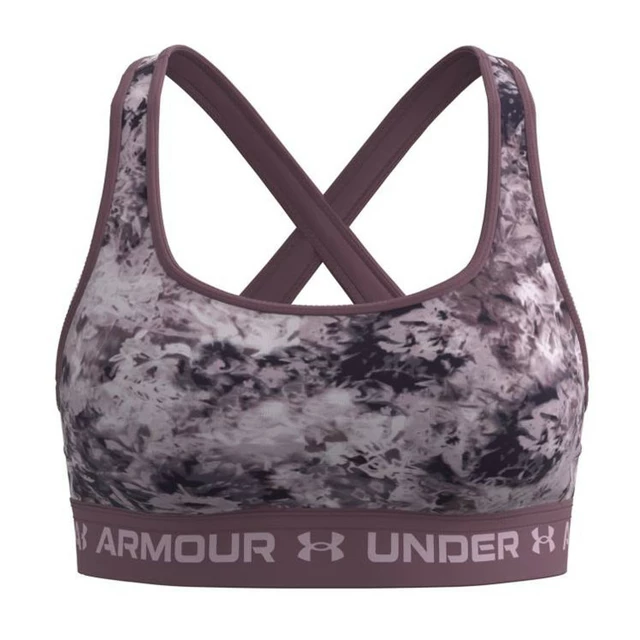 Dámská sportovní podprsenka Under Armour Crossback Mid Print - Ash Plum