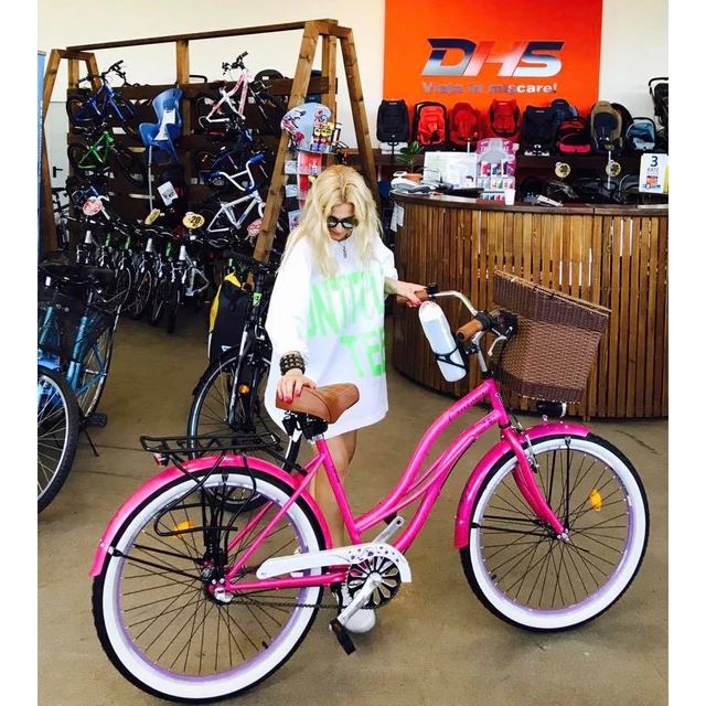 Damski rower miejski DHS Cruiser 2696 26" - model 2016 - Różowy