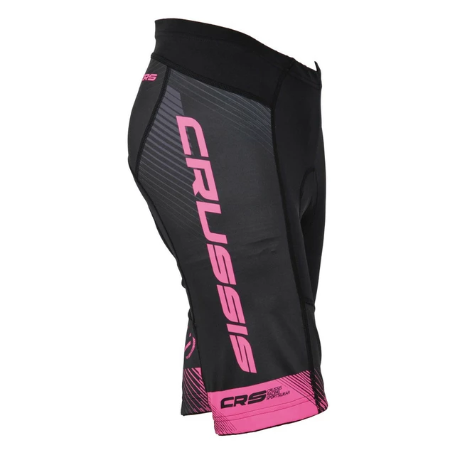 Women’s Cycling Shorts Crussis CSW-051 - Black-Fluo Pink - Black-Fluo Pink