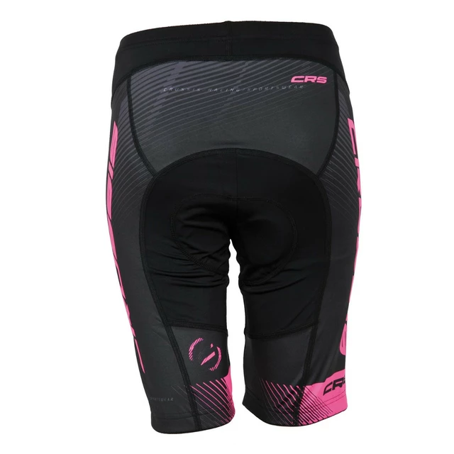 Women’s Cycling Shorts Crussis CSW-051 - Black-Fluo Pink