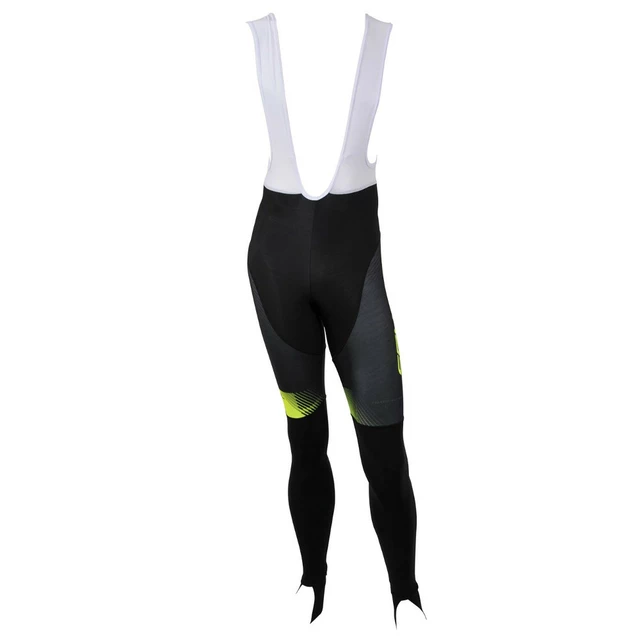 Crussis CSW-053 Herren Radhose mit Hosenträger - schwarz-fluo gelb