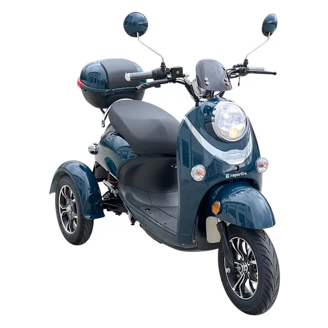 Elektrický tříkolový vozík inSPORTline Tarra • 25km/h • až 45km dojezd • bez řidičáku - Gray Blue