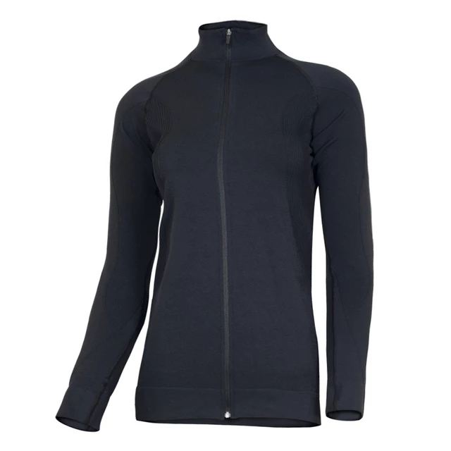 Ladies functional sweatshirt Brubeck FIT long-sleeve with zip - Black - Black