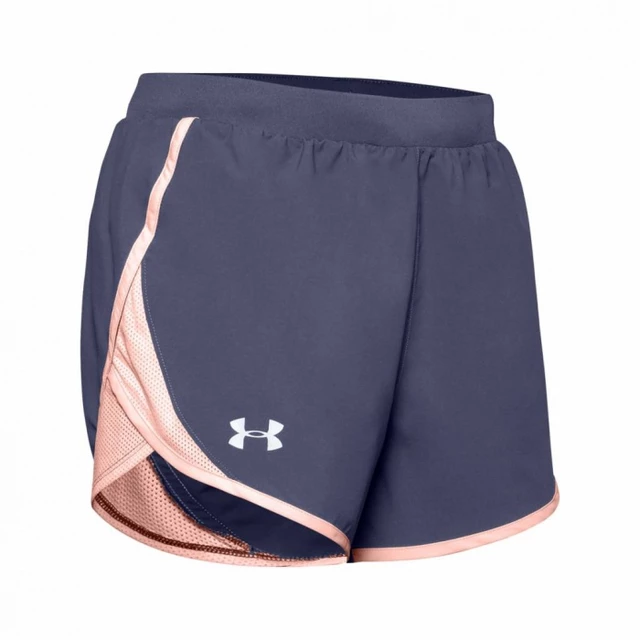 Women’s Running Shorts Under Armour W Fly By 2.0 Short - Gray Wolf Full Heather - Blue Ink