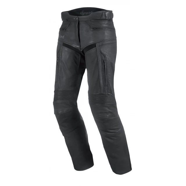 Women’s Leather Motorcycle Pants Spark Virginia - Black - Black