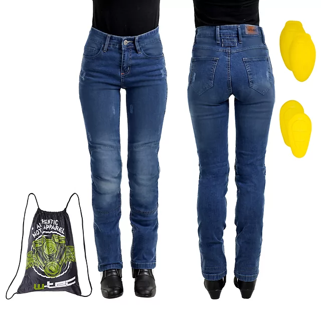 Dámské moto jeansy W-TEC Panimali - černá - tmavě modrá
