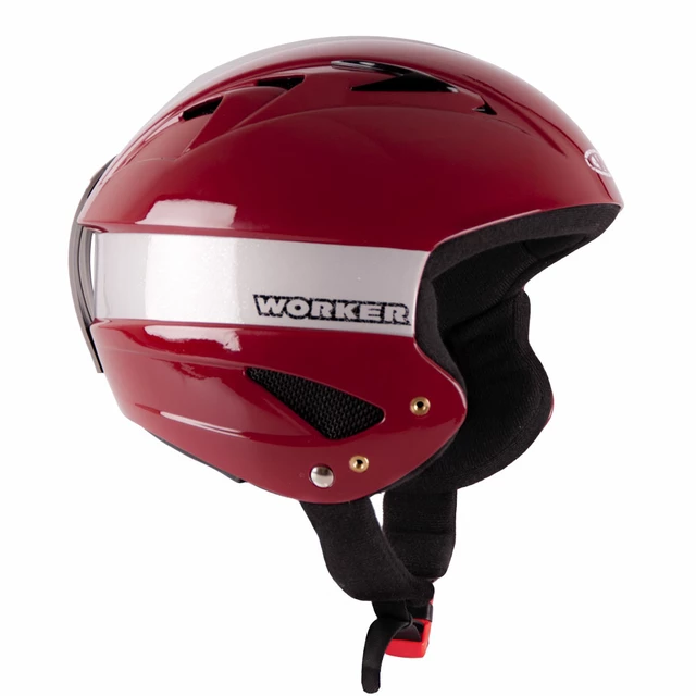 Kask narciarski WORKER Little Gloss - Żółty - Burgundowy