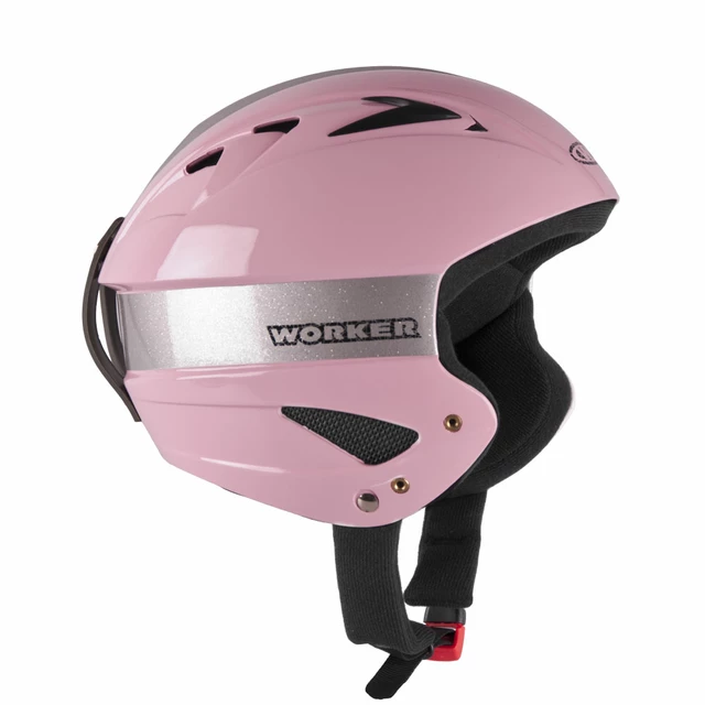 Kask narciarski WORKER Little Gloss - Żółty - Różowy
