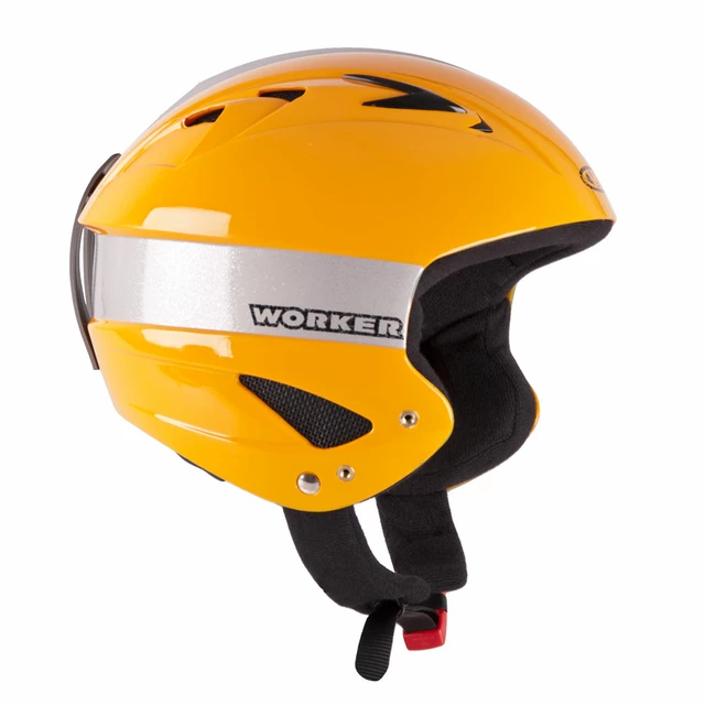 Little Gloss Ski Helmet WORKER - Burgundy - Yellow