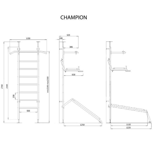 Wall Bars BenchK Champion