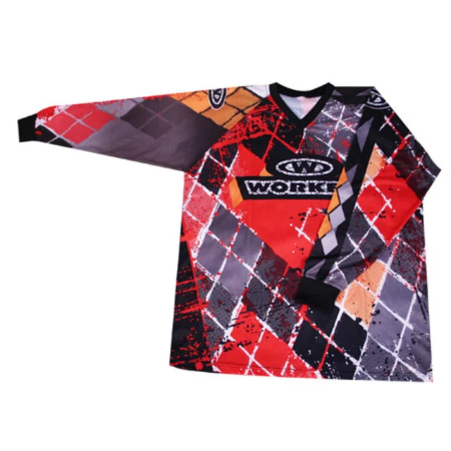 Motocross shirt WORKER T-Junior - Red Checked