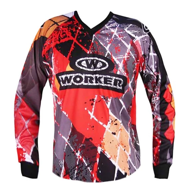 Motocross shirt WORKER T-Junior - Red Checked