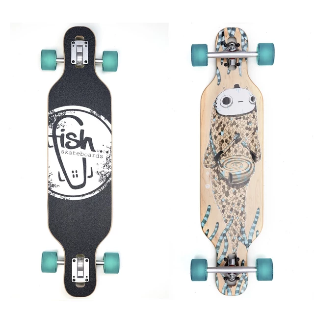 Fish Drumfish 35" Longboard - Silver-Transparent Green