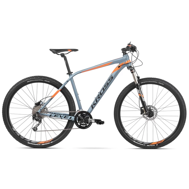 Horský bicykel Kross Level 4.0 27,5" - model 2020 - čierna/modrá/strieborná - šedá/oranžová