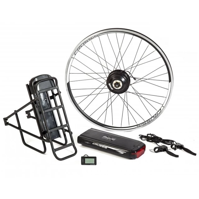 Elektrosada CRUSSIS pre 26" bicykle, V-brzdy, nosičová batéria, nosič
