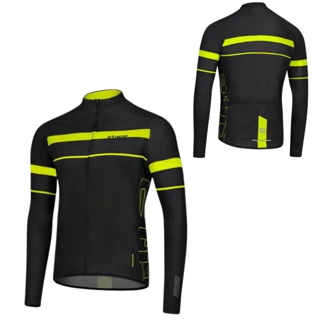 Pánský cyklistický dres s dlouhým rukávem Etape Comfort 2.0 - černá/žlutá fluo