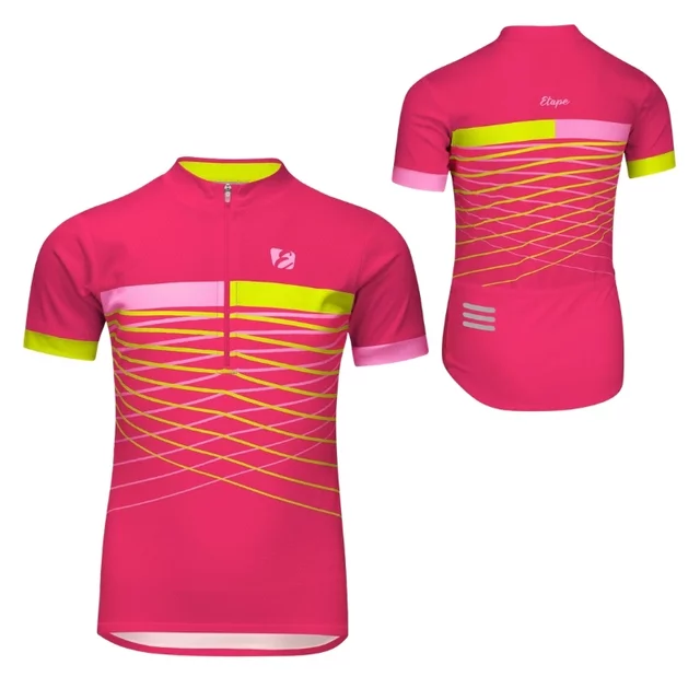 Dětský cyklo dres Etape Lucky - žlutá fluo/modrá - růžová/limeta