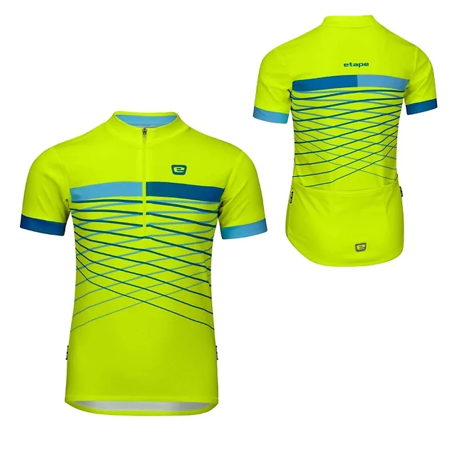 Dětský cyklo dres Etape Lucky - žlutá fluo/modrá - žlutá fluo/modrá