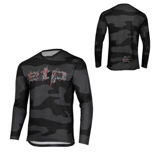 Pánský cyklistický dres s dlouhým rukávem Etape Rocky - černá/červená - černá/červená