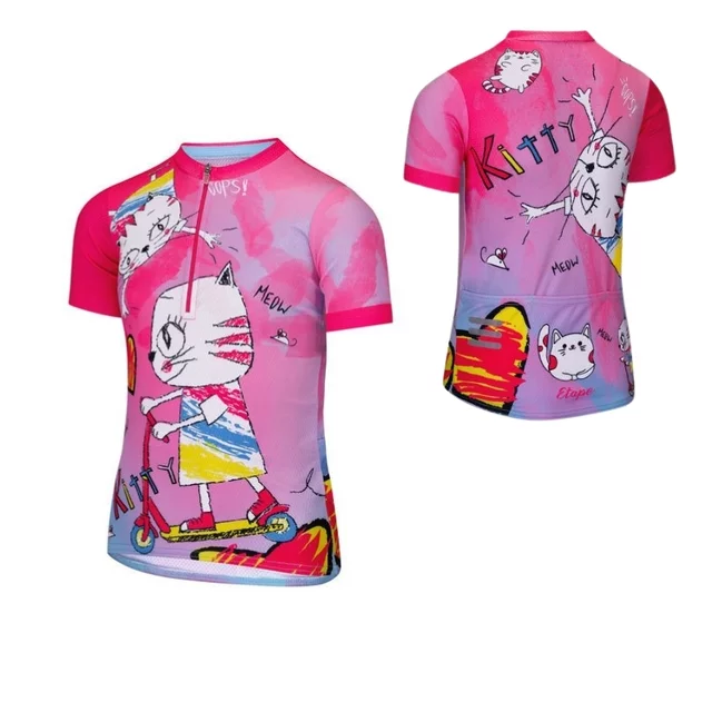 Dětský cyklo dres Etape Rio - růžová (kočka) - růžová (kočka)