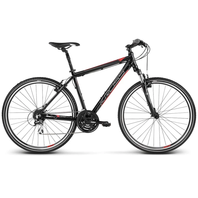 Pánsky crossový bicykel Kross Evado 3.0 V 28" - model 2023 - čierna/červená