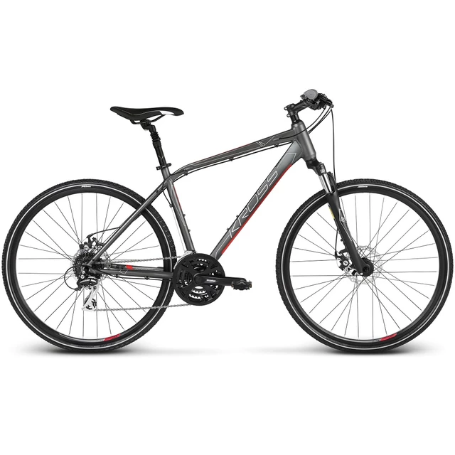 Pánské crossové kolo Kross Evado 4.0 TK 28" - model 2023 - černá/modrá - grafitová/červená