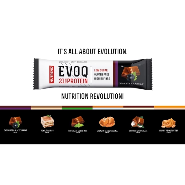 Proteinová tyčinka Nutrend EVOQ 60g - arašidové maslo