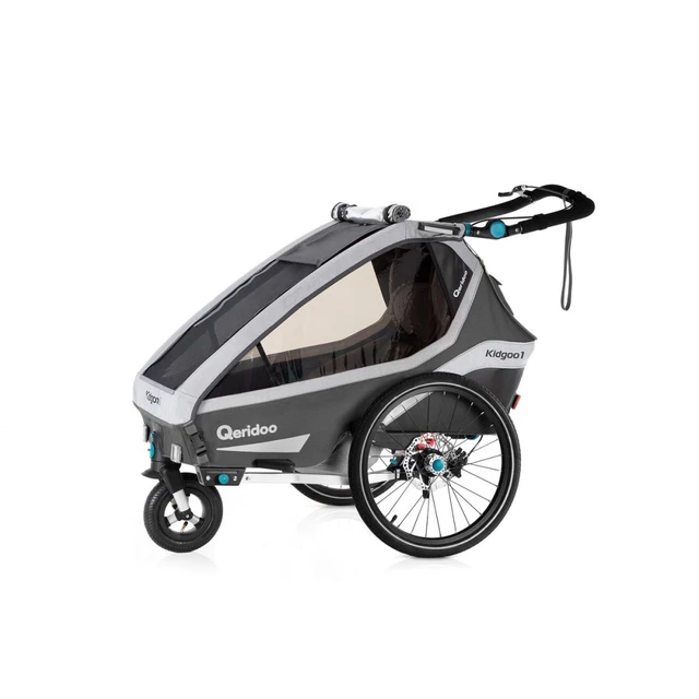 Qeridoo KidGoo 1 Sport Multifunktionaler Fahrrad-Kinderwagen - Anthracite Grey - Anthracite Grey