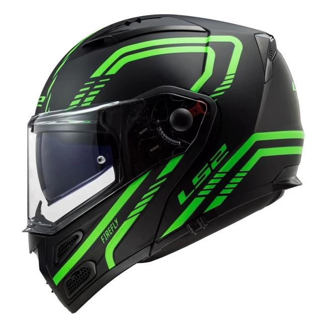 Flip-Up Motorcycle Helmet LS2 FF324 Metro EVO Firefly Glow GR