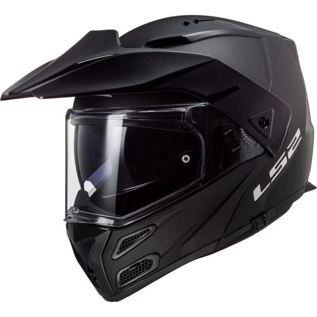 Flip-Up Motorcycle Helmet LS2 FF324 Metro EVO Solid P/J - Matte Black - Matte Black