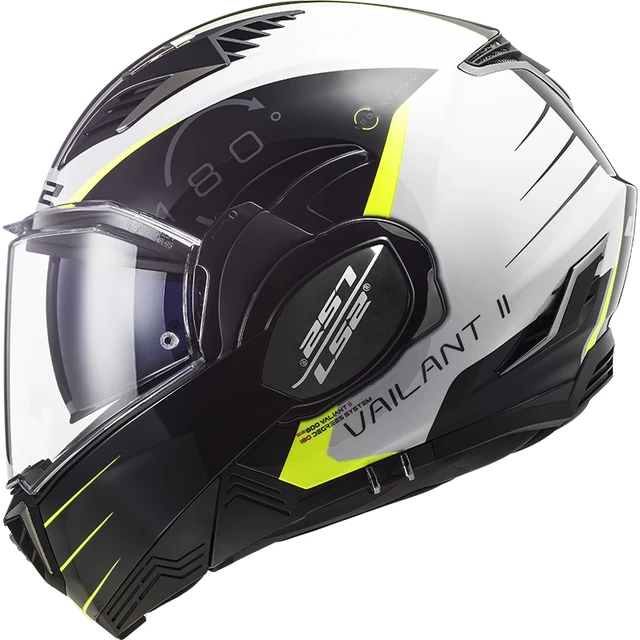 Překlopná moto přilba LS2 FF900 Valiant II Codex White Black P/J