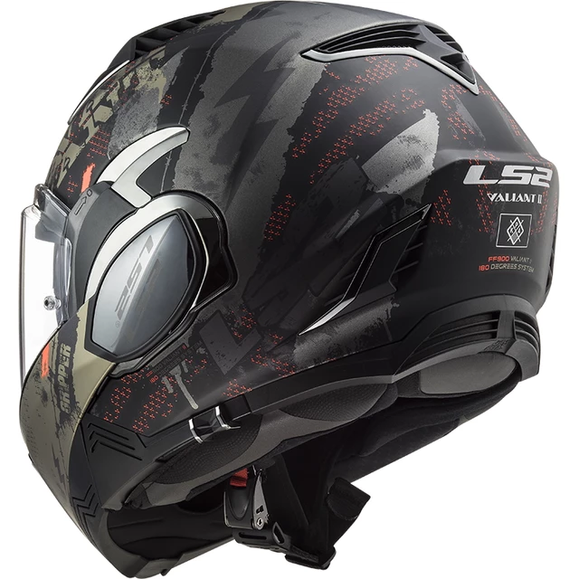 Flip-Up Motorcycle Helmet LS2 FF900 Valiant II Gripper P/J - Matt Titanium