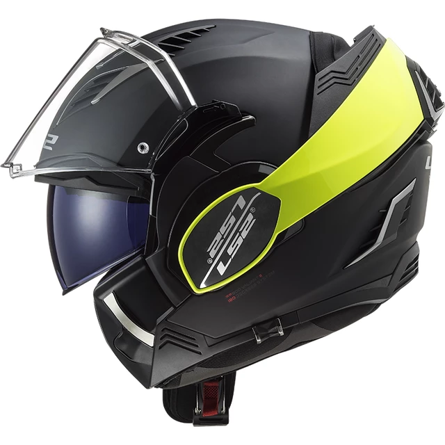 Flip-Up Motorcycle Helmet LS2 FF900 Valiant II Hammer P/J - Matt Black Red