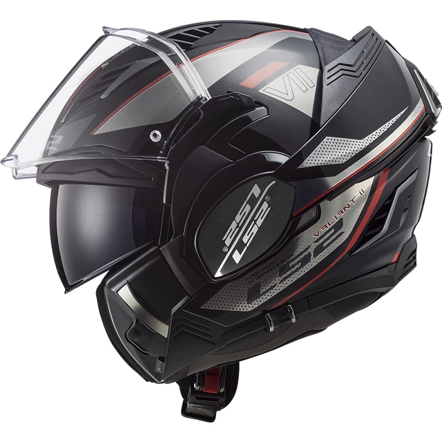 Flip-Up Motorcycle Helmet LS2 FF900 Valiant II Hub Chrome P/J