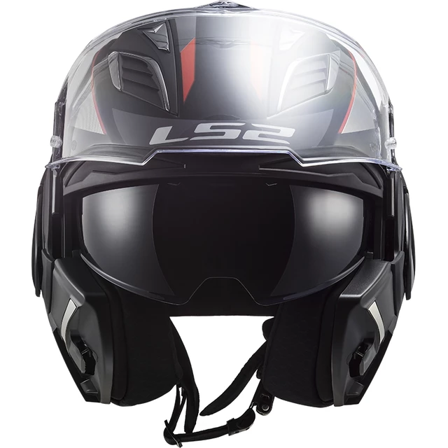 Flip-Up Motorcycle Helmet LS2 FF900 Valiant II Hub Chrome P/J