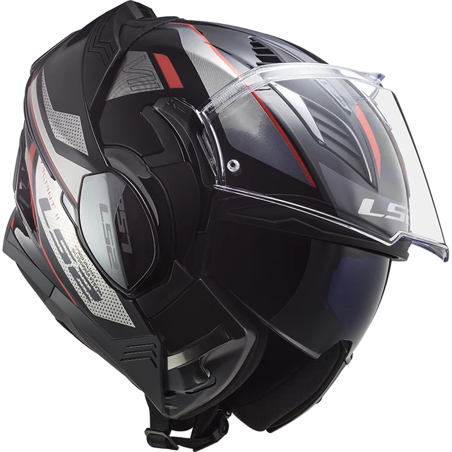 Flip-Up Motorcycle Helmet LS2 FF900 Valiant II Hub Chrome P/J