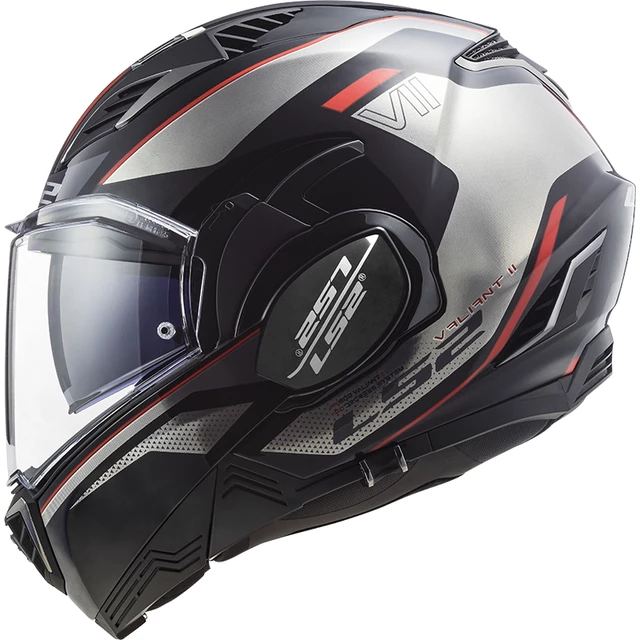 Flip-Up Motorcycle Helmet LS2 FF900 Valiant II Hub Chrome P/J