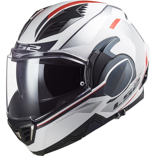 Klappbarer Motorradhelm LS2 FF900 Valiant II Hub P / J - Gloss White Silver