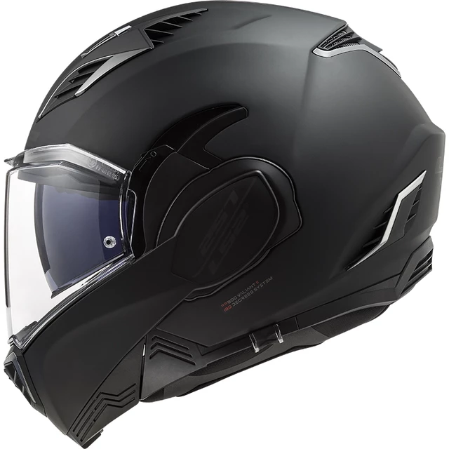Flip-Up Motorcycle Helmet LS2 FF900 Valiant II Noir P/J - Matt Black