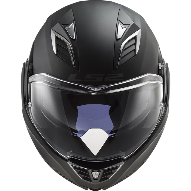 Flip-Up Motorcycle Helmet LS2 FF900 Valiant II Noir P/J - Matt Black
