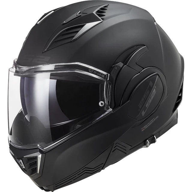 Flip-Up Motorcycle Helmet LS2 FF900 Valiant II Noir P/J - Matt Black - Matt Black