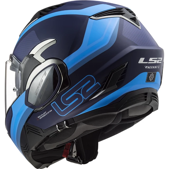 Flip-Up Motorcycle Helmet LS2 FF900 Valiant II Orbit P/J - Matt Blue