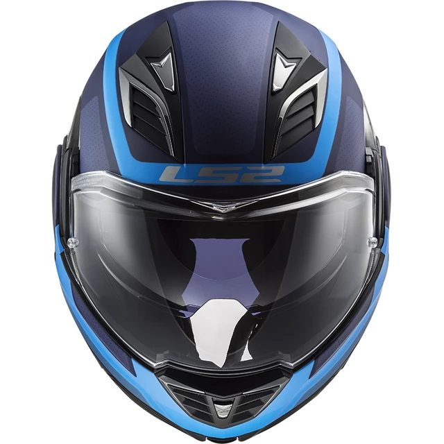 Flip-Up Motorcycle Helmet LS2 FF900 Valiant II Orbit P/J - Matt Blue