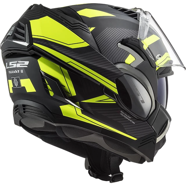 Flip-Up Motorcycle Helmet LS2 FF900 Valiant II Revo P/J - Matt Titanium Fluo Orange