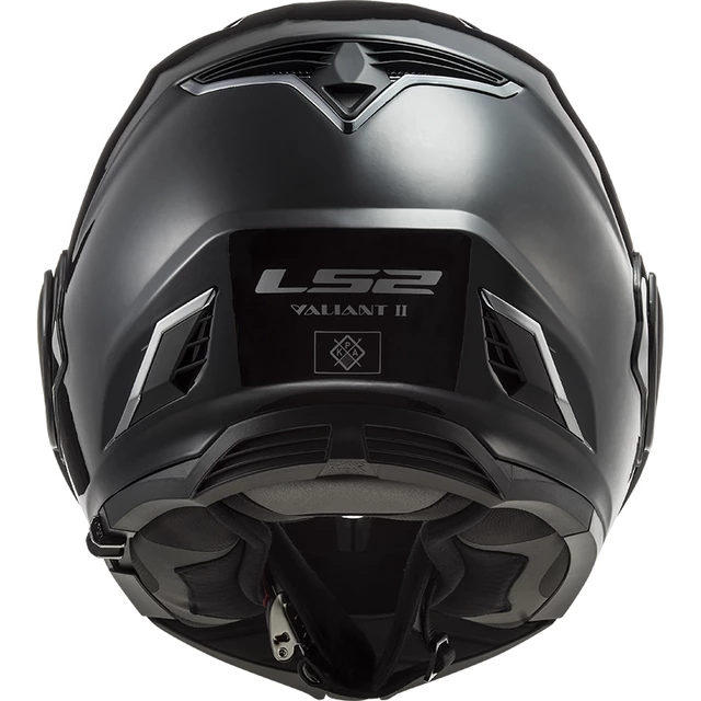 Flip-Up Motorcycle Helmet LS2 FF900 Valiant II Solid P/J - Gloss Black