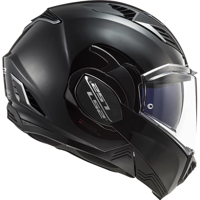 Flip-Up Motorcycle Helmet LS2 FF900 Valiant II Solid P/J - Gloss Black