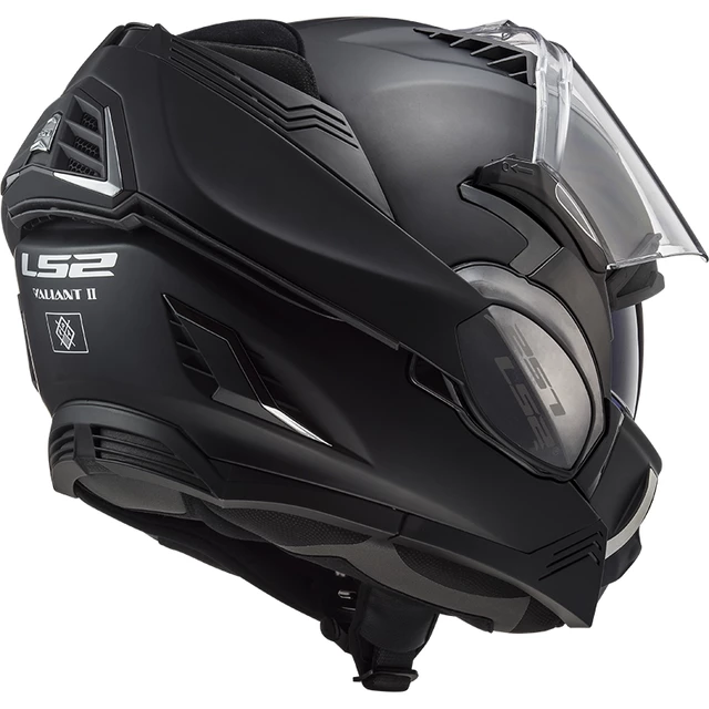 Flip-Up Motorcycle Helmet LS2 FF900 Valiant II Solid P/J - Matt Black