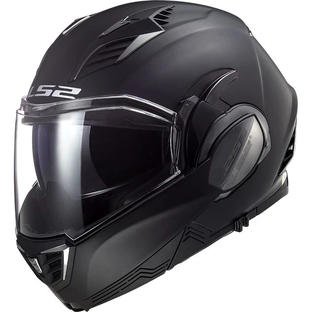 Flip-Up Motorcycle Helmet LS2 FF900 Valiant II Solid P/J - XS (53-54) - Matt Black