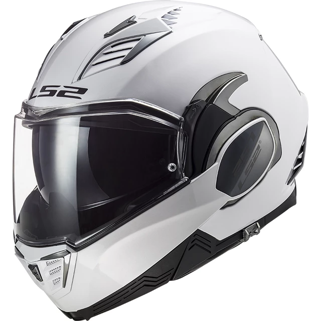 Flip-Up Motorcycle Helmet LS2 FF900 Valiant II Solid P/J - XXL (63-64) - White