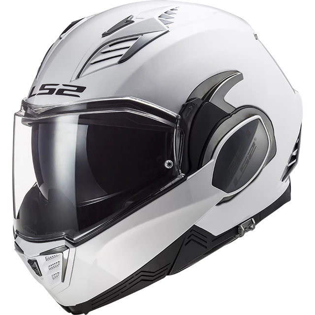 Flip-Up Motorcycle Helmet LS2 FF900 Valiant II Solid P/J - XS (53-54) - White